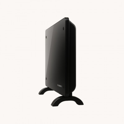 Черен стъклен конвектор Zenet 523, 1000W | Електрически подов и стенен черен стъклен отоплител 