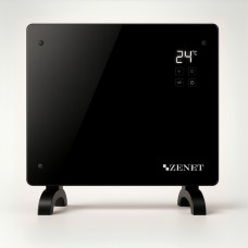 Черен стъклен конвектор Zenet 523, подов и стенен конвектор  1000W