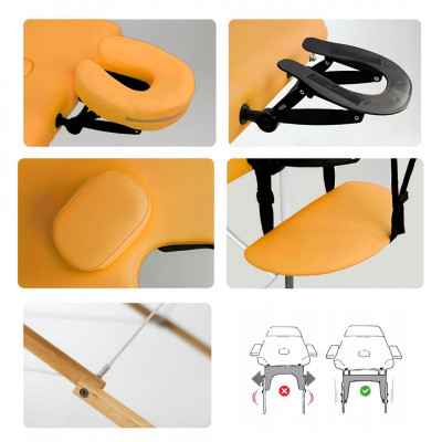 Massage table Zenet ZET-1042 size M yellow