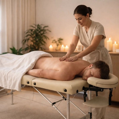 A Bézs L-es méretű Zenet ZET-1044 professzionális masszázságy