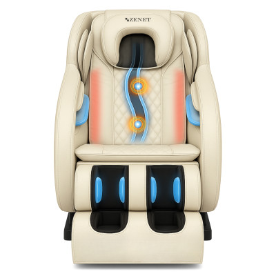 ZENET ZET-1288 Massage Chair with Heating | Beige Massage Chair for Home and Office