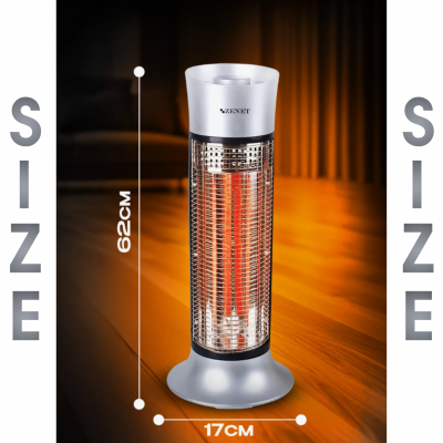 ZENET ZET-516 Infrared Heater, Silver, 1000W | Energy-Efficient and Safe Heating with IP24 Protection