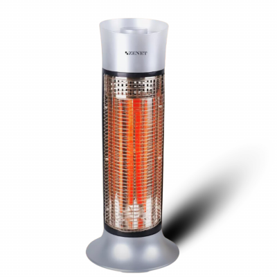 ZENET ZET-516 Infrared Heater, Silver, 1000W | Energy-Efficient and Safe Heating with IP24 Protection