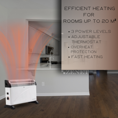 Zenet ZET-520 Floor Convector, 2000W | Electric Convector Heater