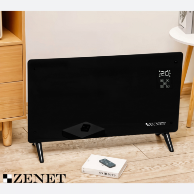 Zenet ZET-530 Electric Glass Convector Heater, Heating Panel, 2000w | Glass Panel Heater with Remote Control