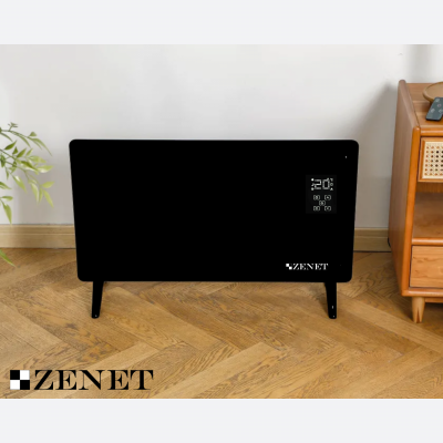 Zenet ZET-530 Electric Glass Convector Heater, Heating Panel, 2000w | Glass Panel Heater with Remote Control