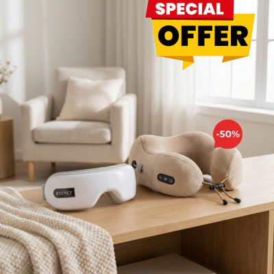 Ofertă promoțională: Aparat de masaj pentru ochi + Aparat de masaj pentru gât la jumătate de preț