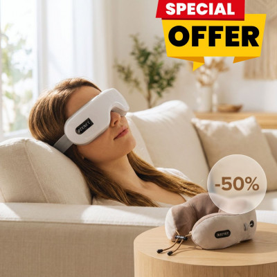 Ofertă promoțională: Aparat de masaj pentru ochi + Aparat de masaj pentru gât la jumătate de preț