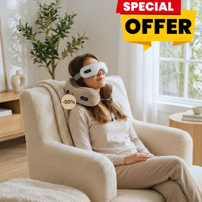 Ofertă promoțională: Aparat de masaj pentru ochi + Aparat de masaj pentru gât la jumătate de preț