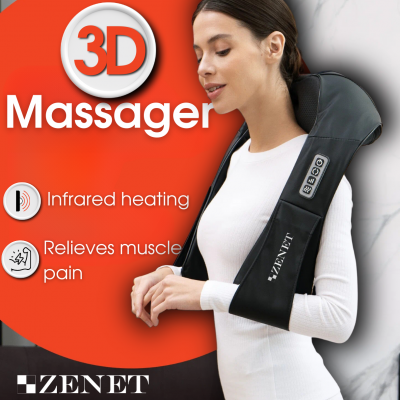 3D-Shiatsu elektromos nyak- és multifunkcionális  testmasszírozó 5 in 1 - ZENET 758, melegítő funkció