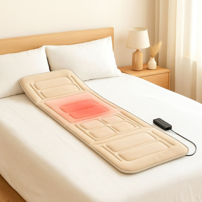 Saltea de masaj ZENET ZET-826 cu incalzire si vibratii, 5 programe, 3 intensitati, 4 zone de masaj si 10 motoare, lungime 175 cm